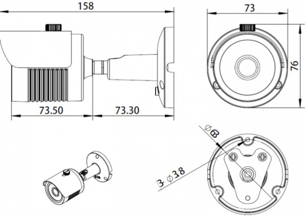 Комплект видеонаблюдения на 3 уличные камеры 5mpx Комплект видеонаблюдения на 3 уличные камеры 5mpx